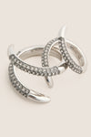 Gunmetal and Crystal Vesey Duo Ring Set of 2