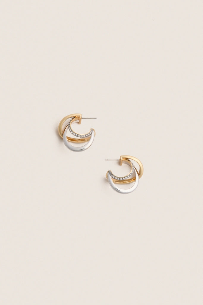 Gold and Pave Aya Hoops