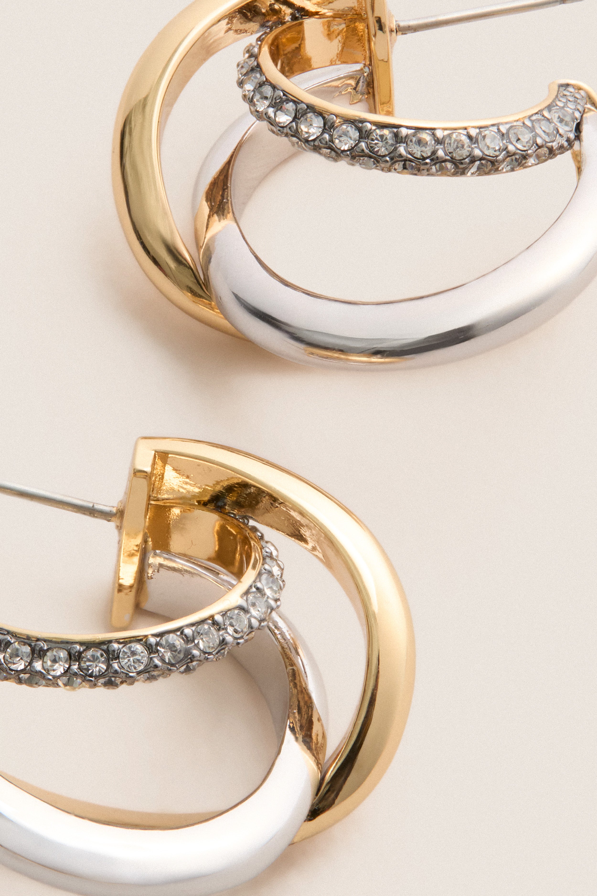 Gold and Pave Aya Hoops