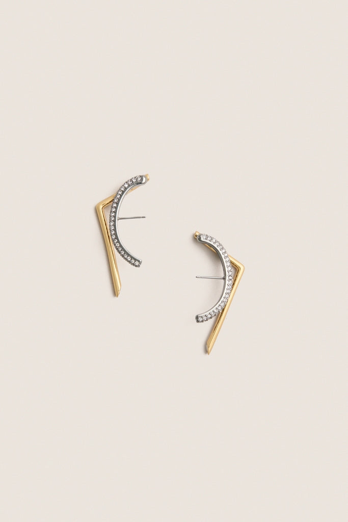 Gold and Pave Zola Earrings