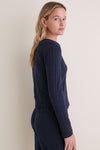 Midnight Melange Pointelle Classic Cardigan II