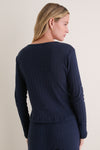 Midnight Melange Pointelle Classic Cardigan II