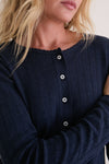 Midnight Melange Pointelle Classic Cardigan II