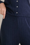 Midnight Melange Pointelle Crop Wide Leg Pant