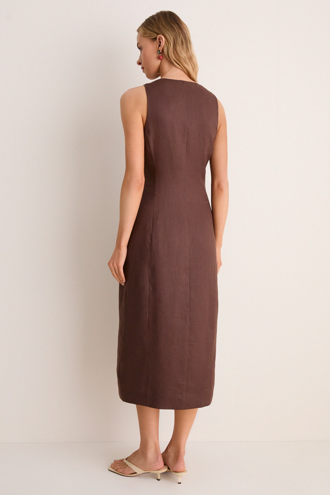 Chestnut Linen Florence Dress