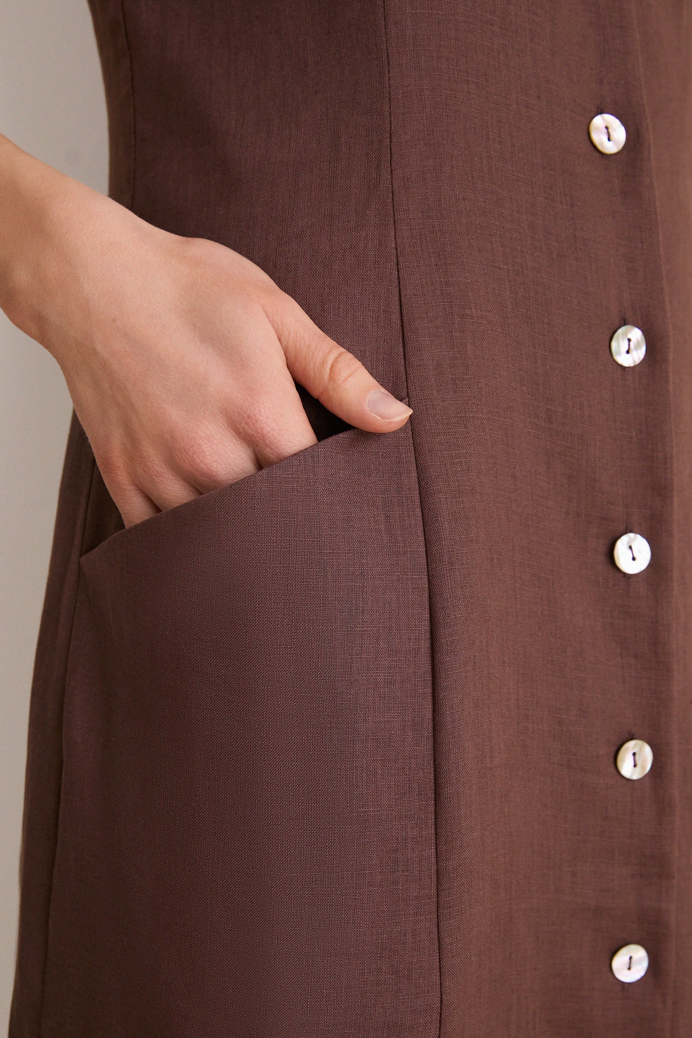Chestnut Linen Florence Dress