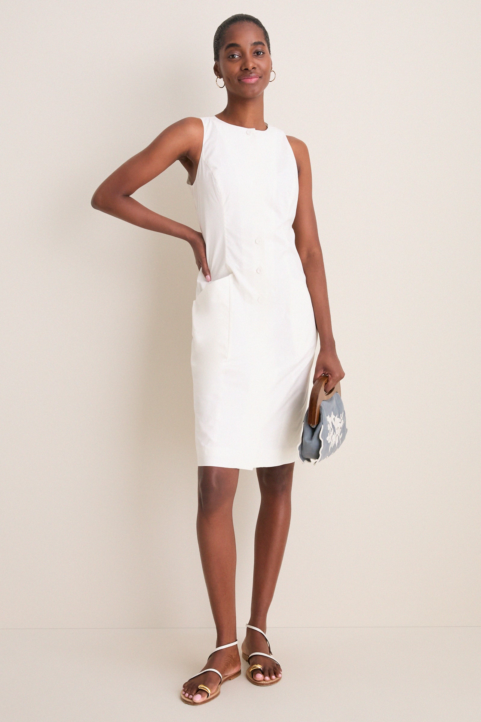 White Cotton Poplin Florence Dress