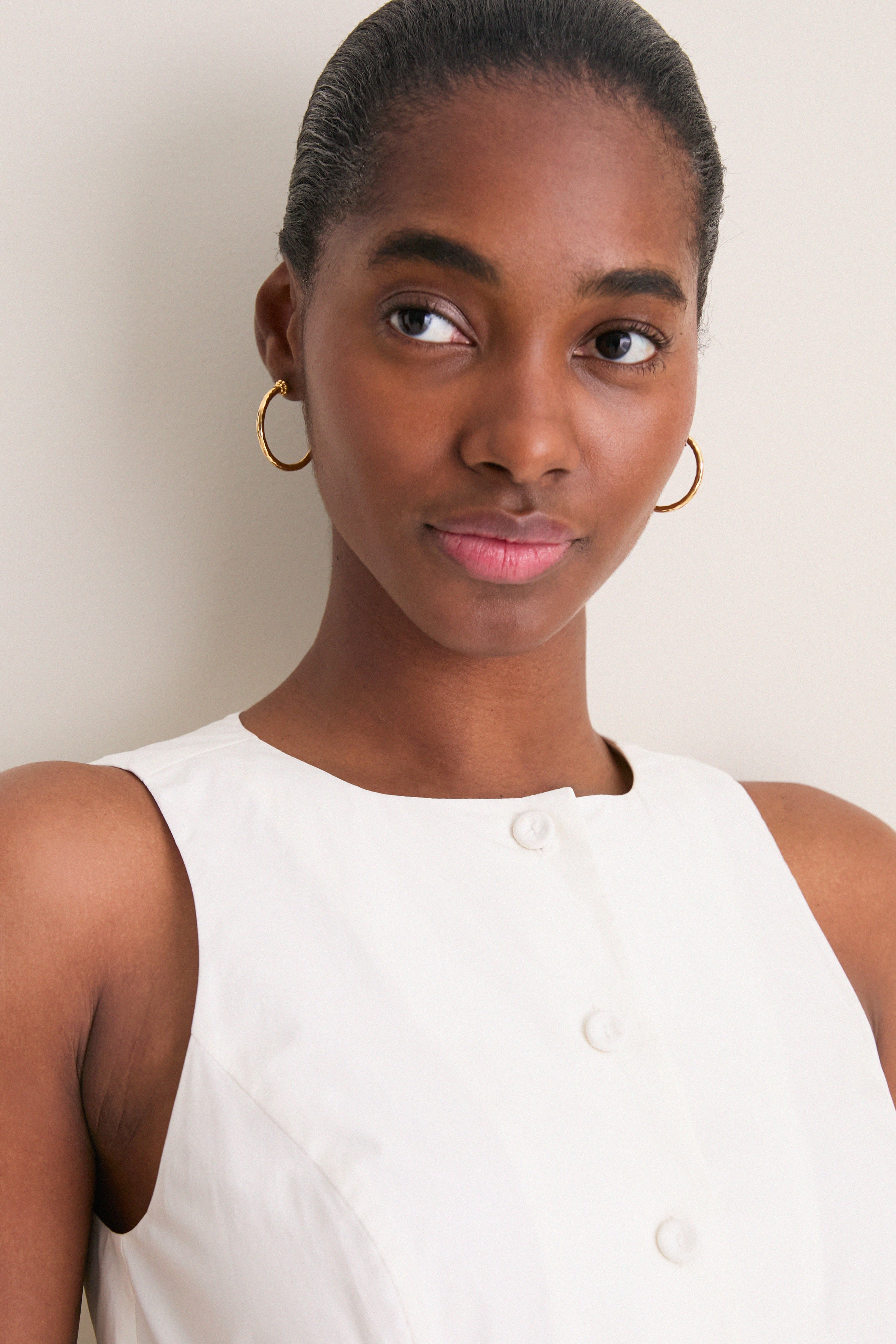 White Cotton Poplin Florence Dress