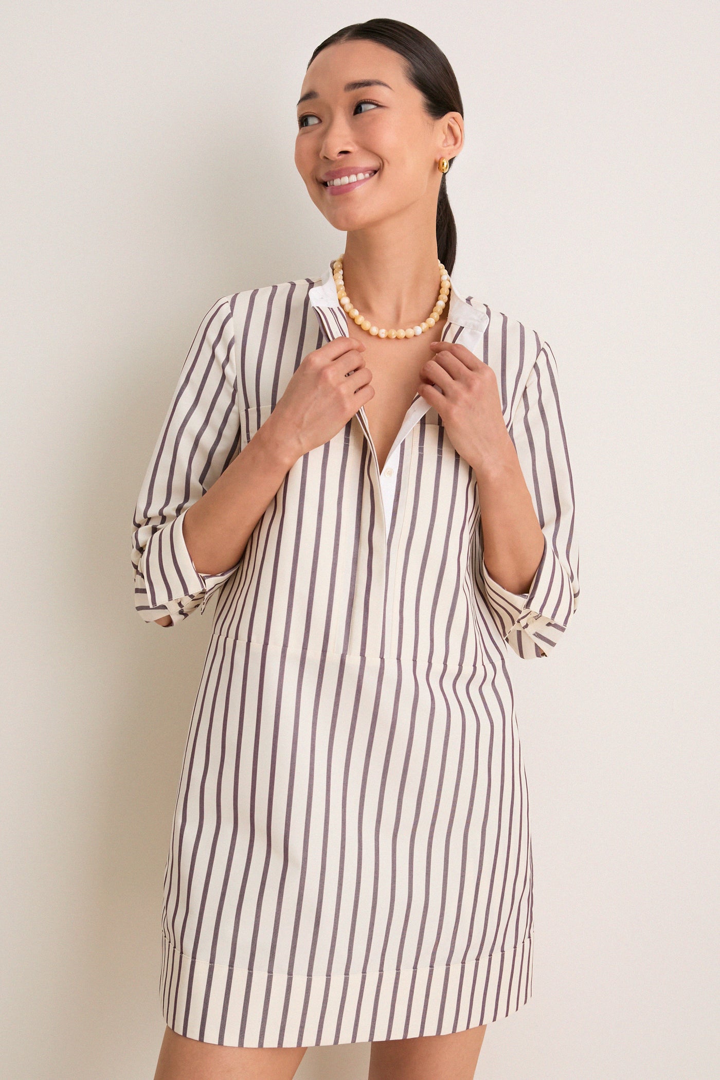 Tuckernuck Wine Stripe Rohan Shirt Dress Wine Stripe / S
