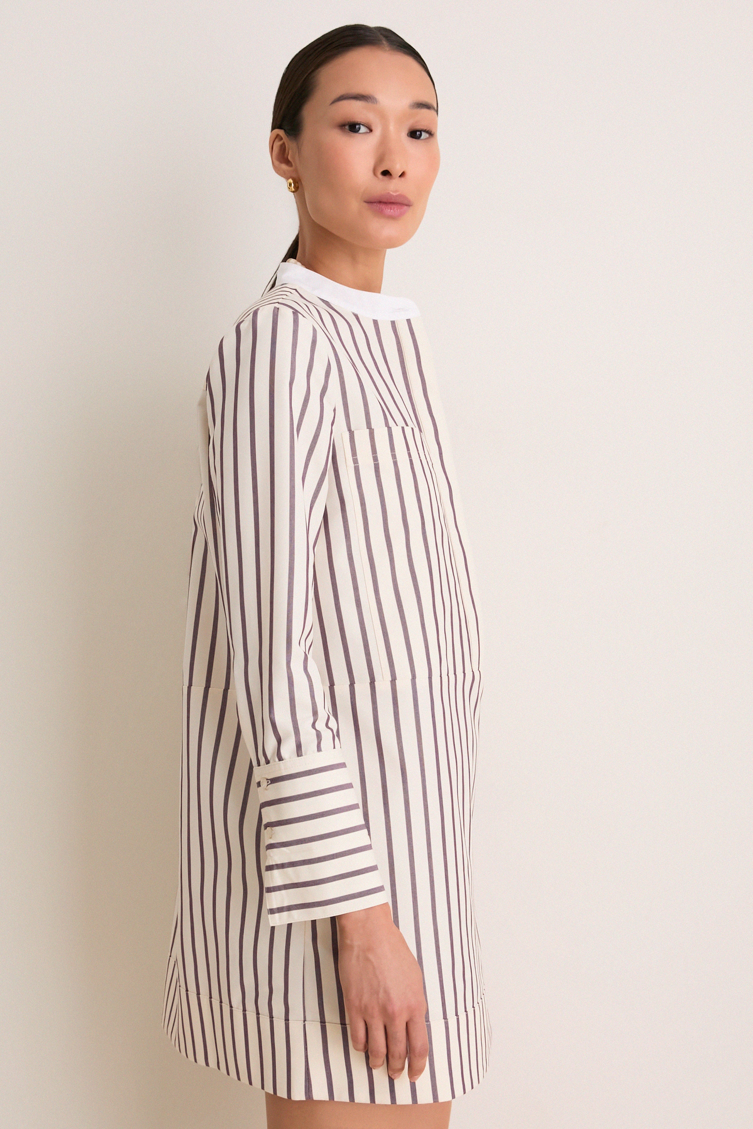 Wine Stripe Rohan Shirt Dress