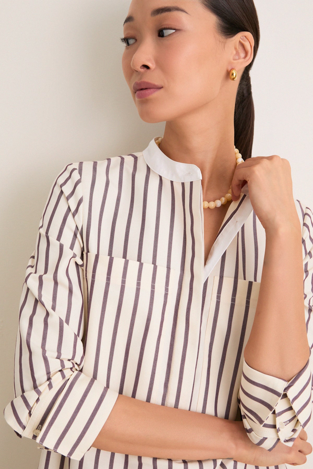 Wine Stripe Rohan Shirt Dress