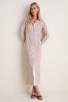 Wine Stripe Paolo Maxi Shirt Dress