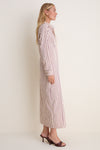 Wine Stripe Paolo Maxi Shirt Dress