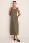 Evergreen Cupro Roma Midi Dress