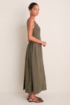 Evergreen Cupro Roma Midi Dress