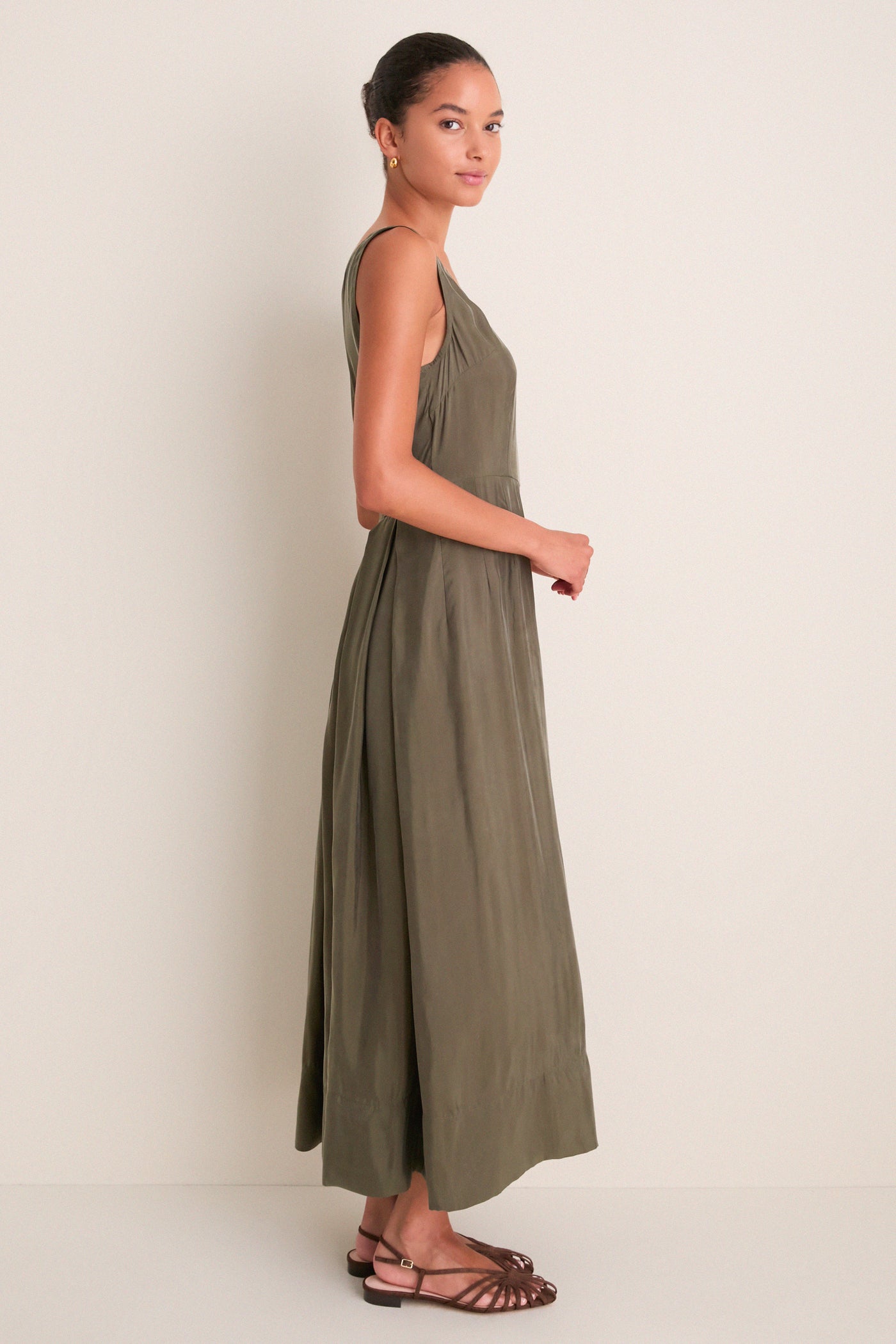 Evergreen Cupro Roma Midi Dress