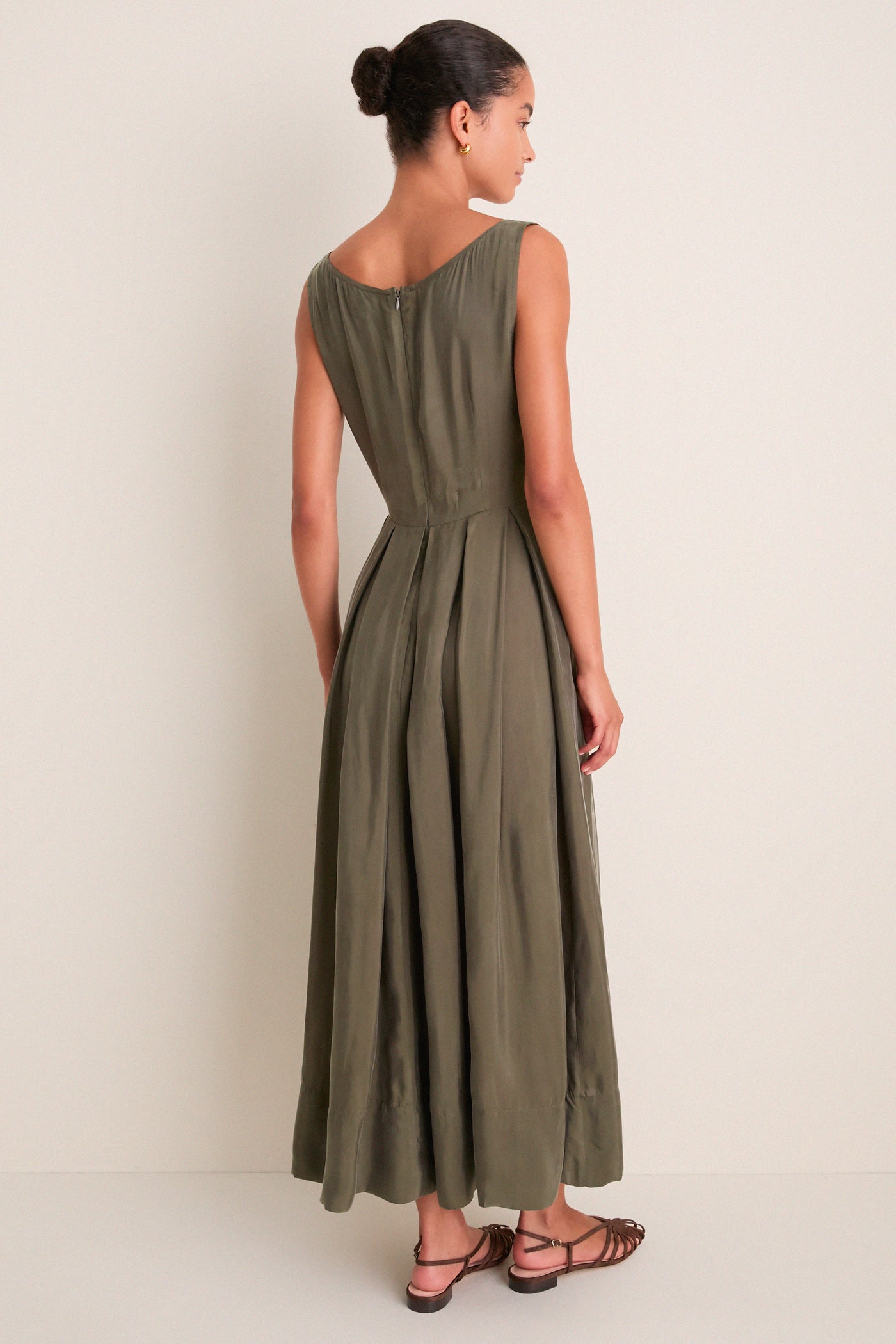 Evergreen Cupro Roma Midi Dress