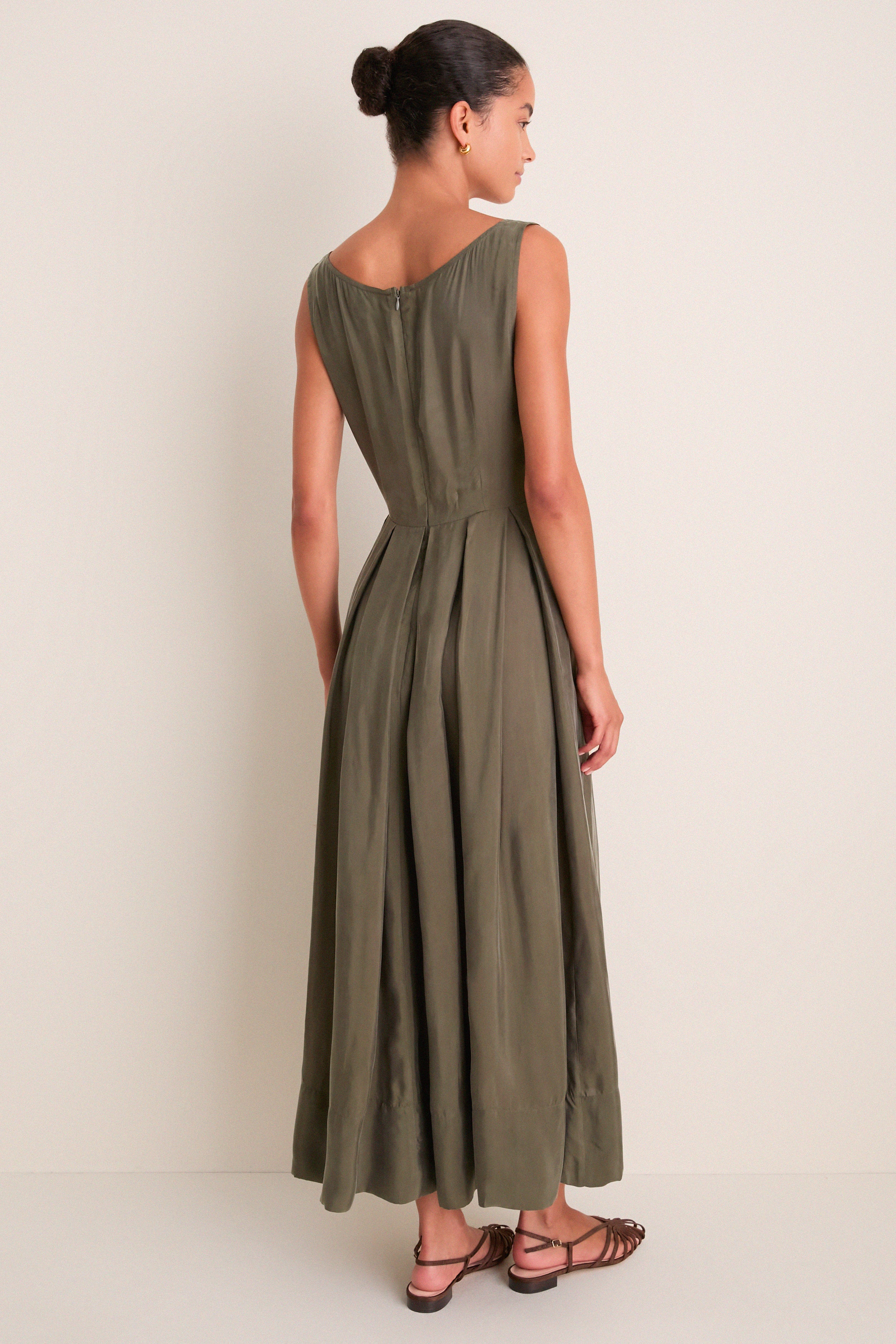 Evergreen Cupro Roma Midi Dress