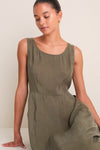 Evergreen Cupro Roma Midi Dress