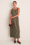 Evergreen Cupro Roma Midi Dress
