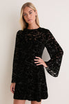 Black Burnout Velvet Oaklynn Mini Dress