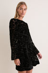Black Burnout Velvet Oaklynn Mini Dress