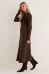 Brown Fringe Knit Julia Midi Dress