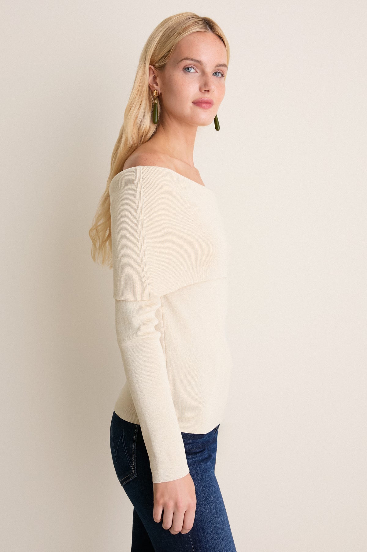 Gold Knit Off-The-Shoulder Adrianna Top