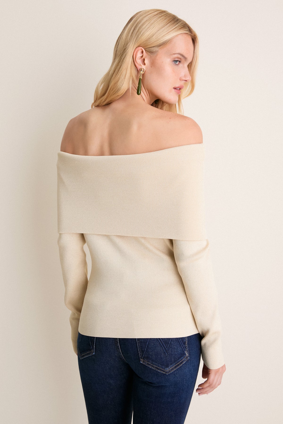 Gold Knit Off-The-Shoulder Adrianna Top