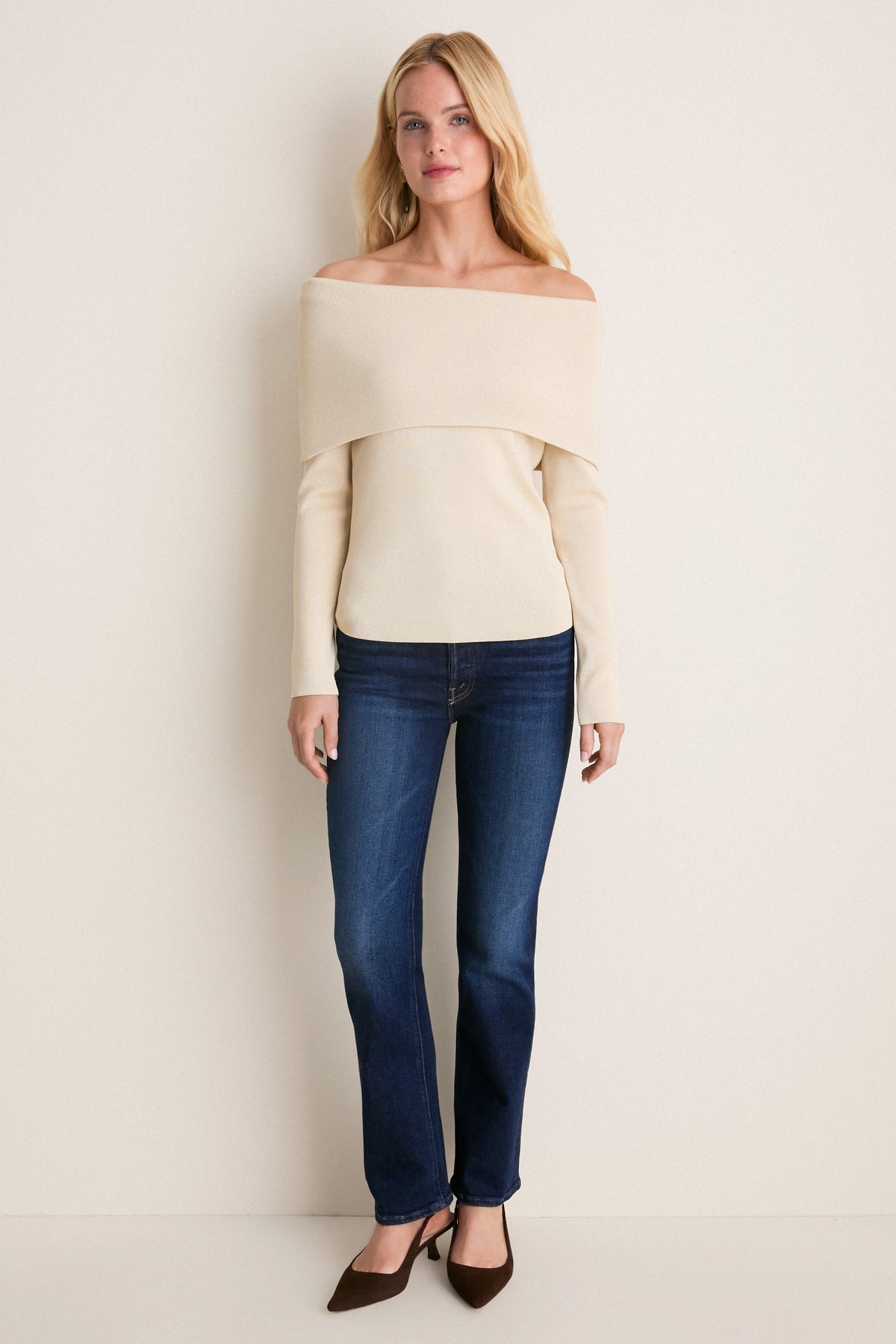 Gold Knit Off-The-Shoulder Adrianna Top