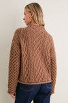 Mocha Cable Knit Cropped Perry Turtleneck