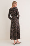 Fall Floral Jersey Ruched Kayla Maxi Dress