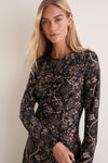 Fall Floral Jersey Ruched Kayla Maxi Dress