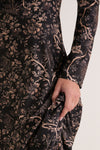 Fall Floral Jersey Ruched Kayla Maxi Dress