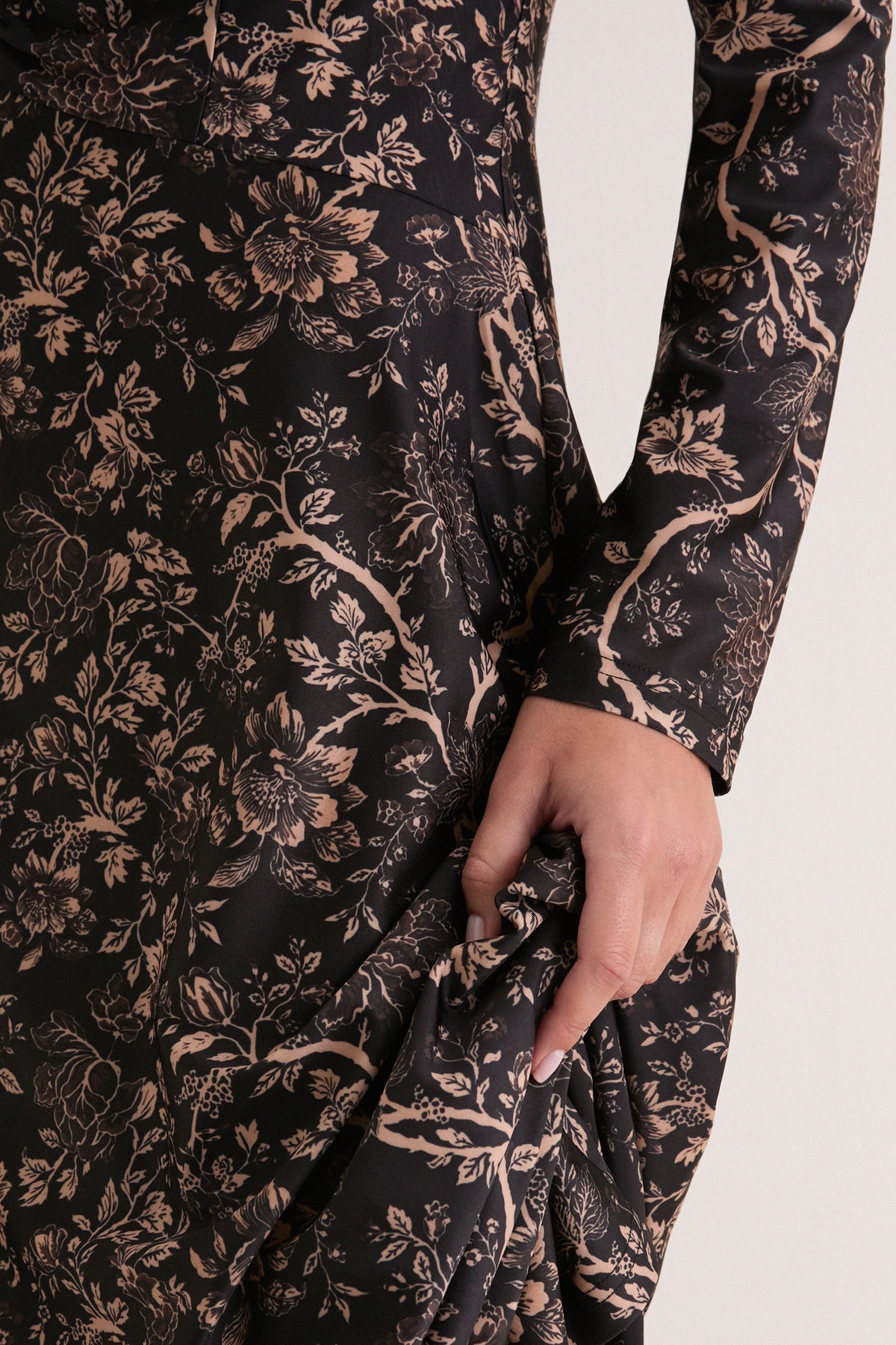 Fall Floral Jersey Ruched Kayla Maxi Dress