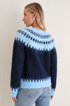 Glacier Fair Isle Embellished Heather Sweater