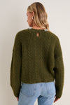 Olive Embellished June Crewneck