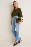 Olive Embellished June Crewneck