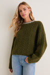 Olive Embellished June Crewneck