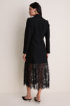 Black Mixed-Media Lace Imogen Blazer Dress