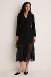Black Mixed-Media Lace Imogen Blazer Dress