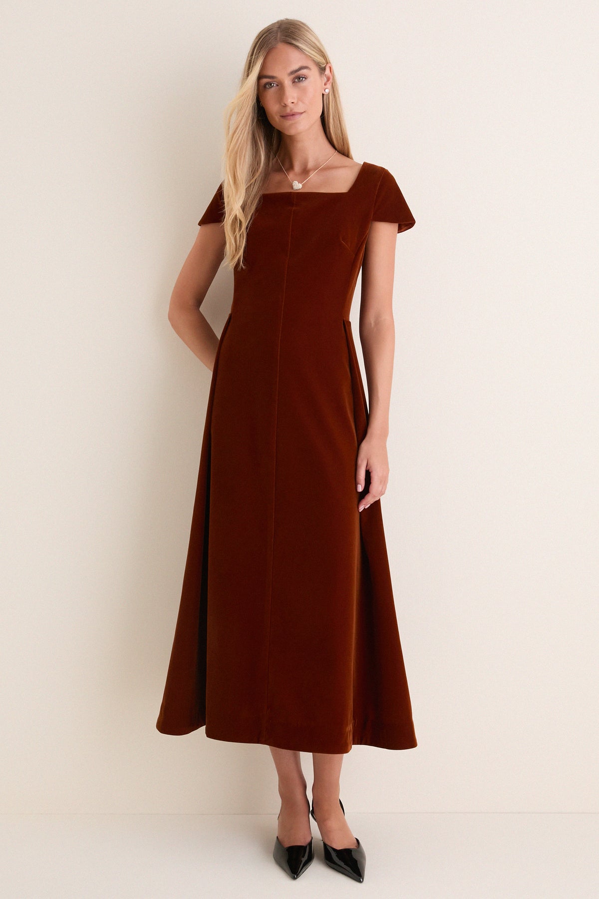 Copper Velvet Linnea Maxi Dress