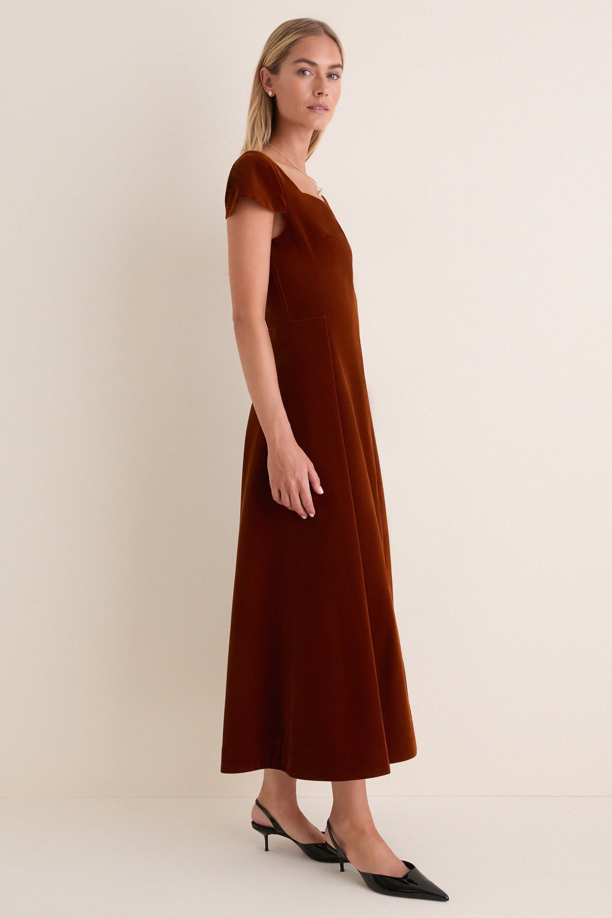 Copper Velvet Linnea Maxi Dress