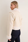 Cream Faux Suede & Fur Harding Jacket
