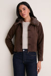 Chocolate Suede & Fur Landry Jacket