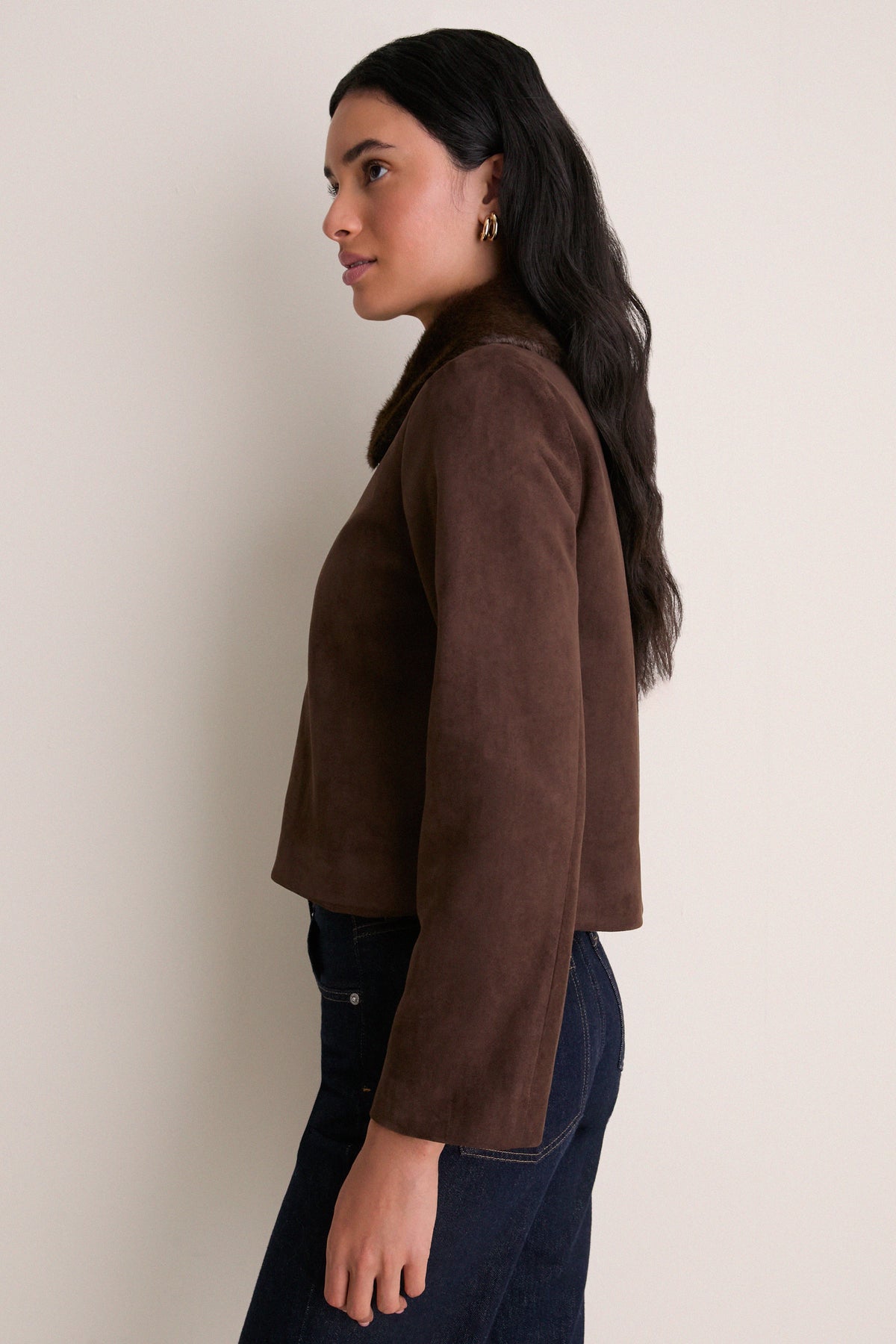 Chocolate Suede & Fur Landry Jacket