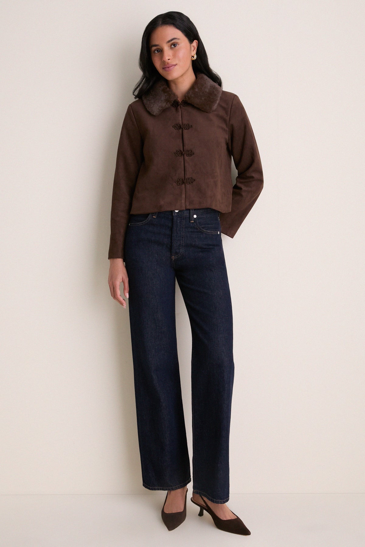 Chocolate Suede & Fur Landry Jacket