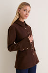 Chocolate Wool Empire Waist Linden Tailored Jacket