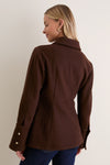 Chocolate Wool Empire Waist Linden Tailored Jacket