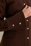 Chocolate Wool Empire Waist Linden Tailored Jacket